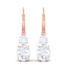 Sparkanite Jewels-Oval Shape Moissanite Drop Earrings with Lever Back