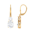 Sparkanite Jewels-Oval Shape Moissanite Drop Earrings with Lever Back