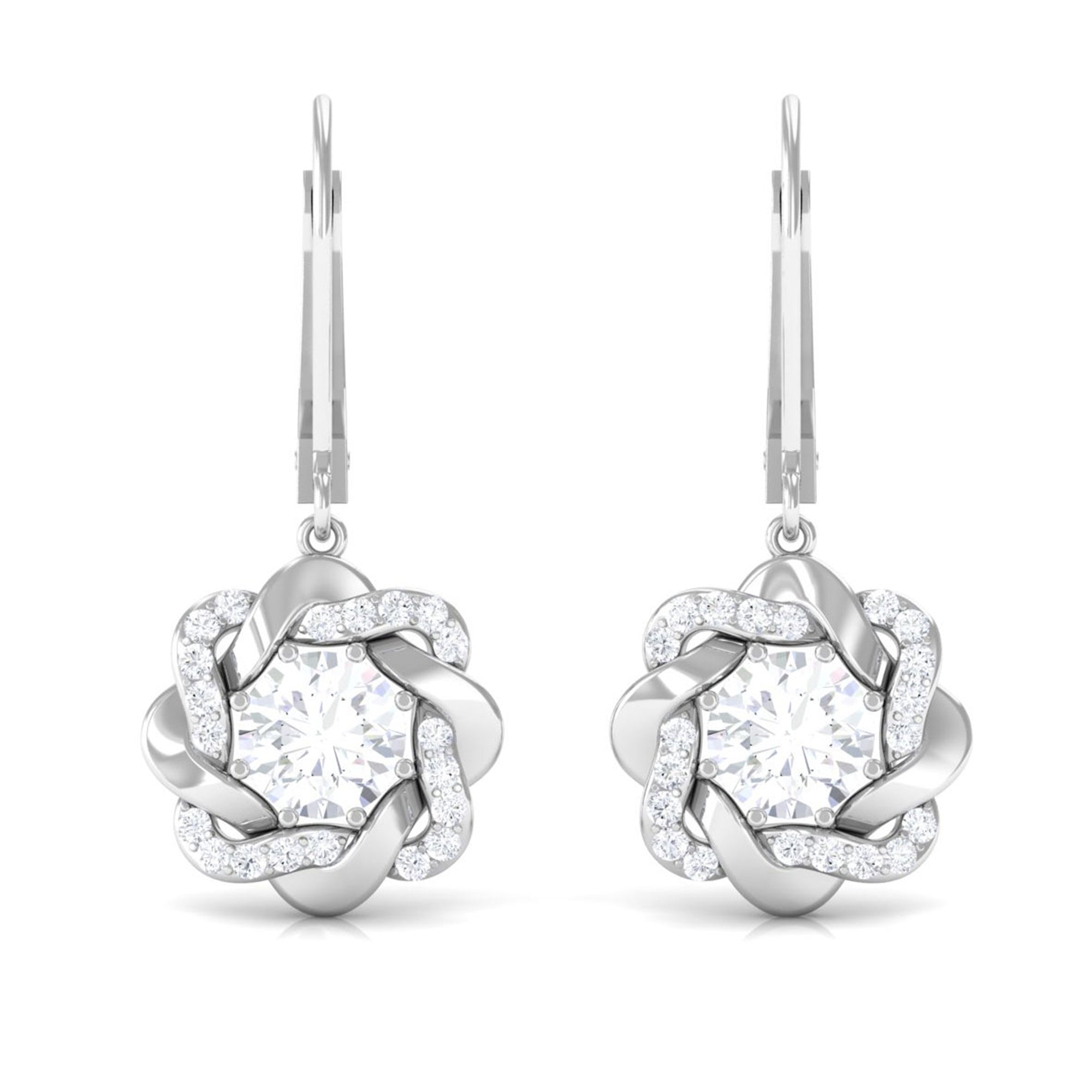 Sparkanite Jewels-Floral Inspired Moissanite Drop Earrings