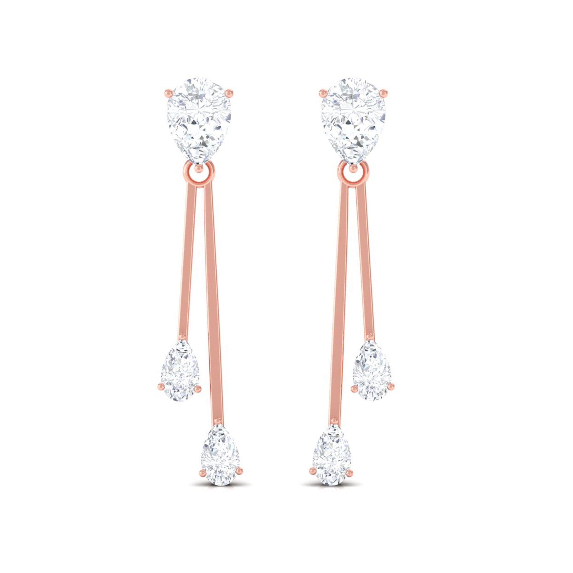 Sparkanite Jewels-Minimal Moissanite Bar Dangle Earrings