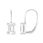 Sparkanite Jewels-Minimal Emerald Cut Moissanite Drop Earrings