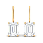 Sparkanite Jewels-Minimal Emerald Cut Moissanite Drop Earrings