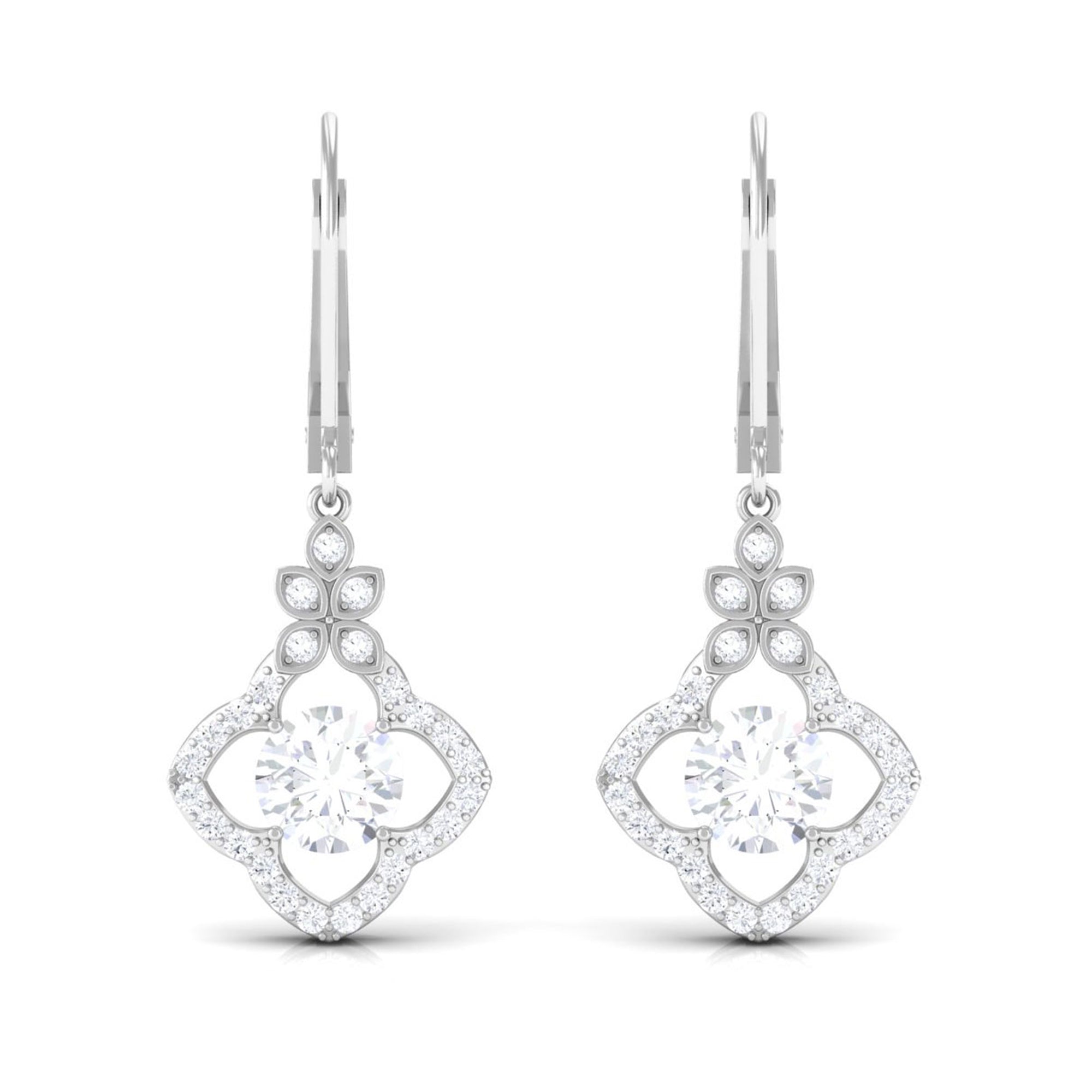 Sparkanite Jewels-Nature Inspired Moissanite Floral Drop Earrings