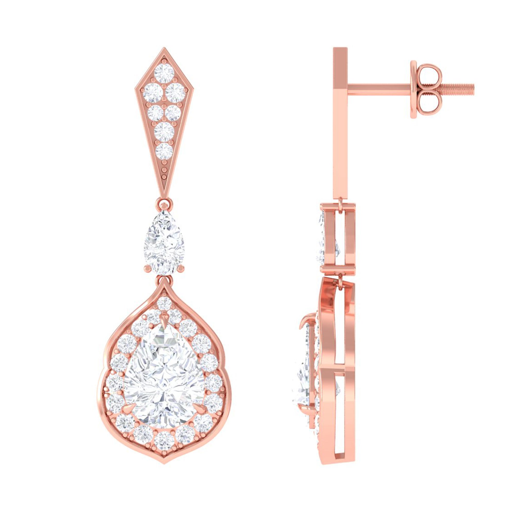 Sparkanite Jewels-Vintage Style Moissanite Teardrop Earrings