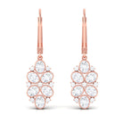 Sparkanite Jewels-Designer Oval Shape Moissanite Cluster Drop Earrings