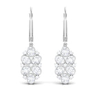 Sparkanite Jewels-Designer Oval Shape Moissanite Cluster Drop Earrings