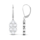 Sparkanite Jewels-Designer Oval Shape Moissanite Cluster Drop Earrings