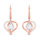 Sparkanite Jewels-Minimal Moissanite Heart Drop Earrings with Lever Back