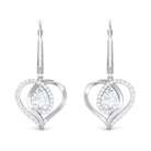 Sparkanite Jewels-Minimal Moissanite Heart Drop Earrings with Lever Back