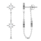 Sparkanite Jewels-Star Dangle Chain Earrings with Certified Moissanite