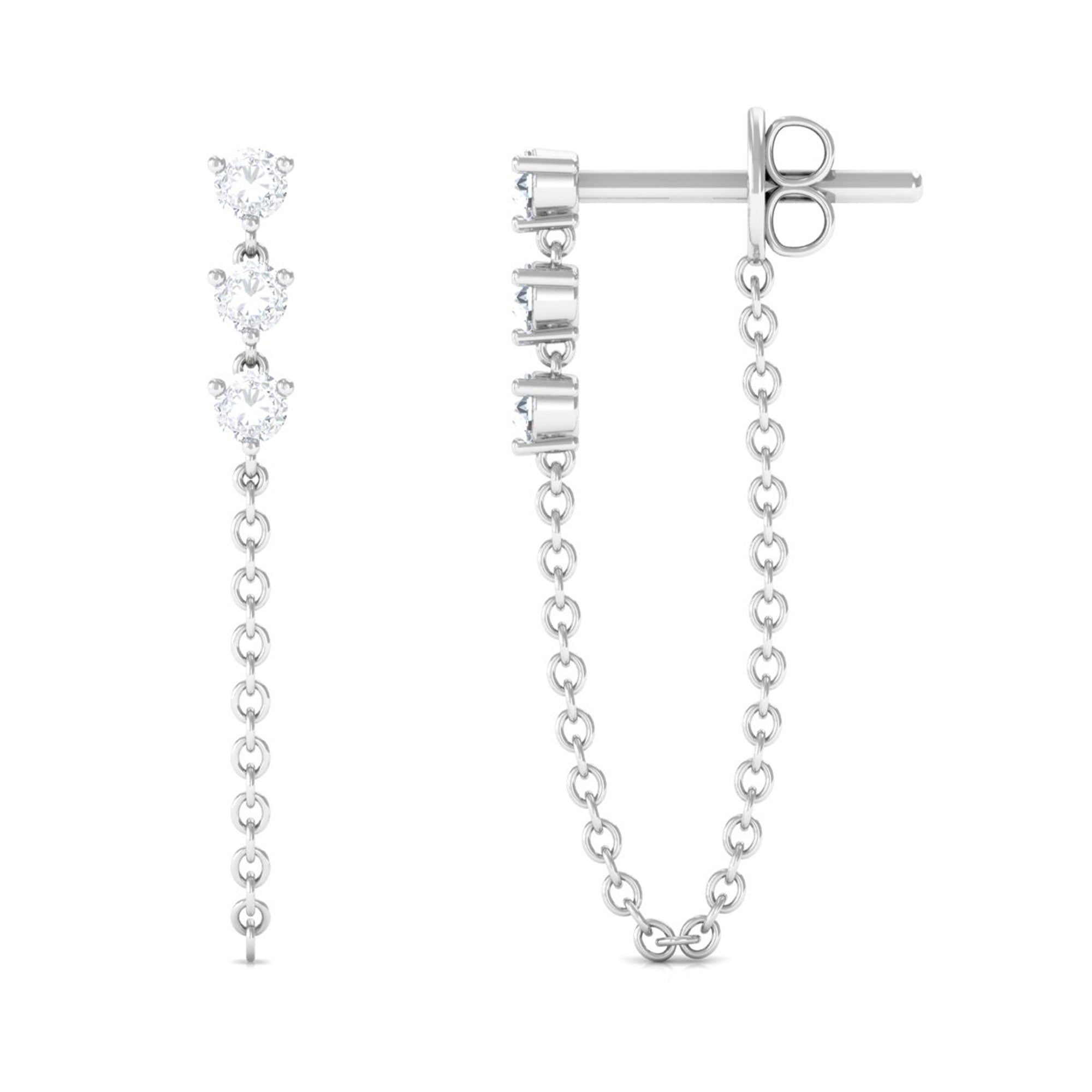 Sparkanite Jewels-Certified Moissanite Dangle Chain Earrings