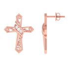 Sparkanite Jewels-Vintage Inspired Moissanite Cross Stud Earrings