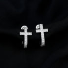 Sparkanite Jewels-Vintage Inspired Certified Moissanite J Hoop Cross Earrings