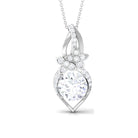 Certified Moissanite Nature Inspired Pendant Necklace D-VS1 10 MM - Sparkanite Jewels