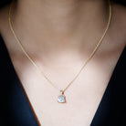 Sparkanite Jewels-Trilliant Cut Moissanite Art Deco Pendant Necklace