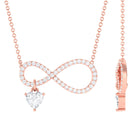 Sparkanite Jewels-Heart Shape Moissanite Infinity Drop Necklace