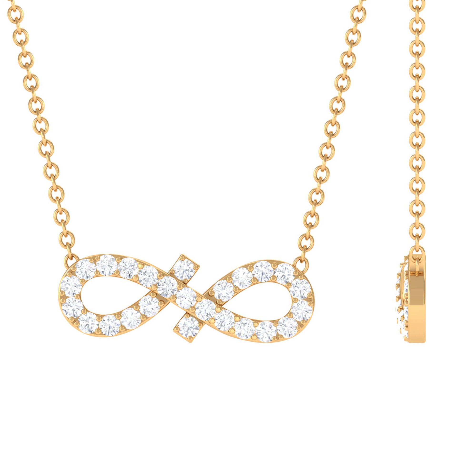 Sparkanite Jewels-Pave Set Moissanite Minimal Infinity Necklace