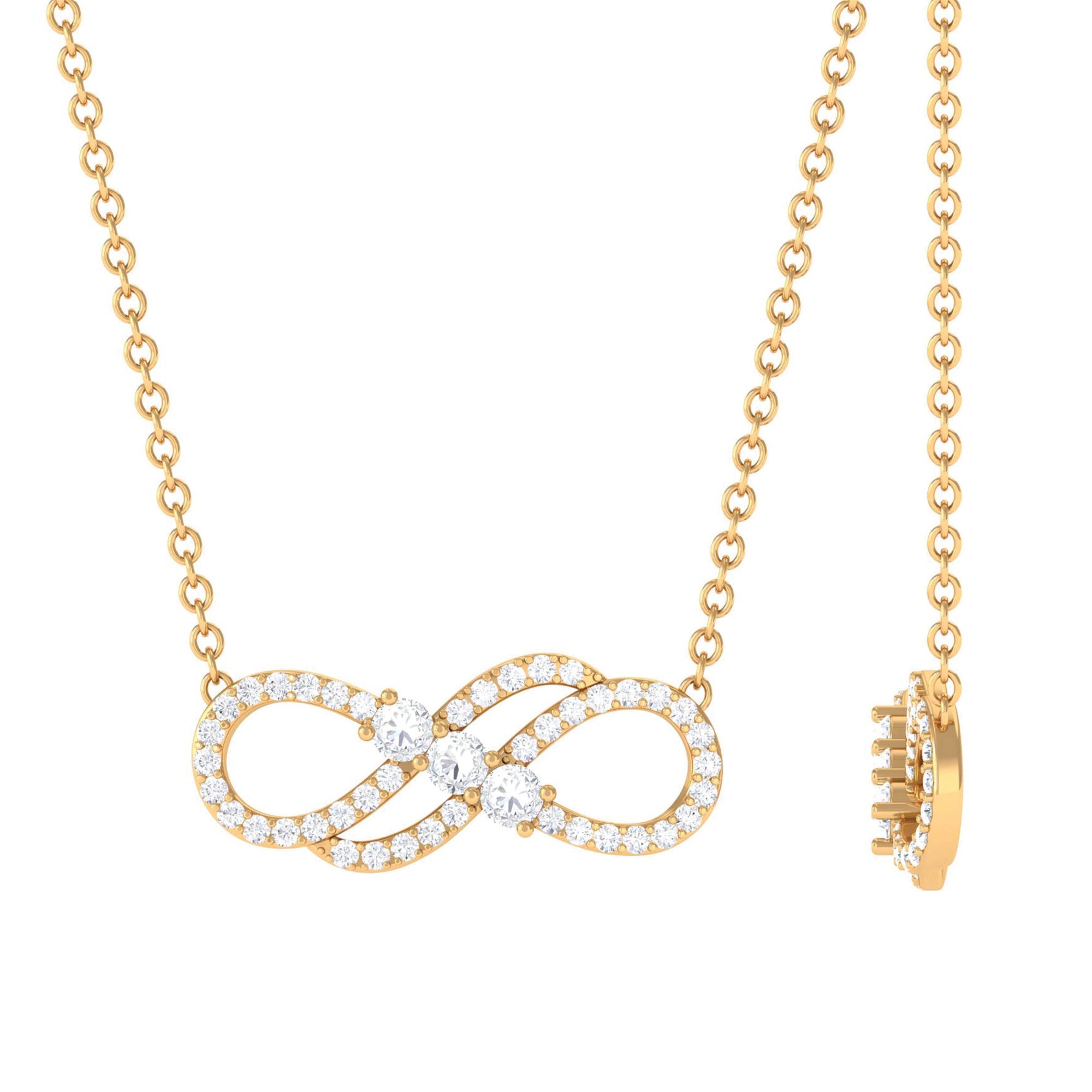 Sparkanite Jewels-Minimal Moissanite Infinity Necklace in Pave Setting