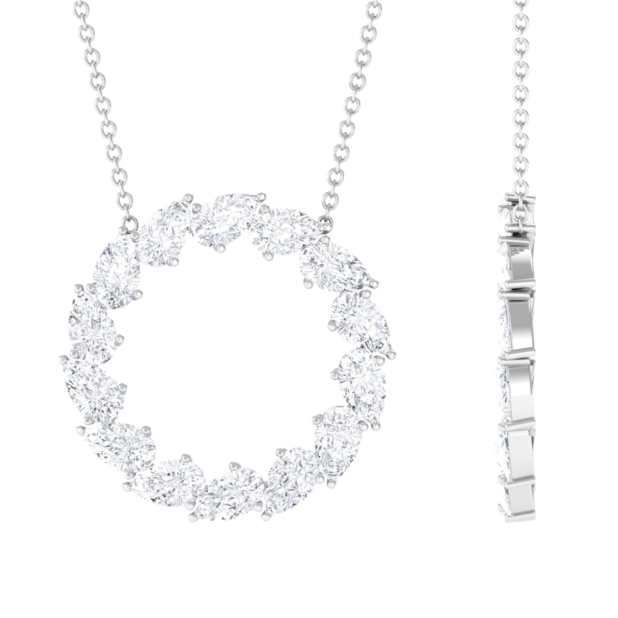 Sparkanite Jewels-Pear Shape Moissanite Eternity Necklace