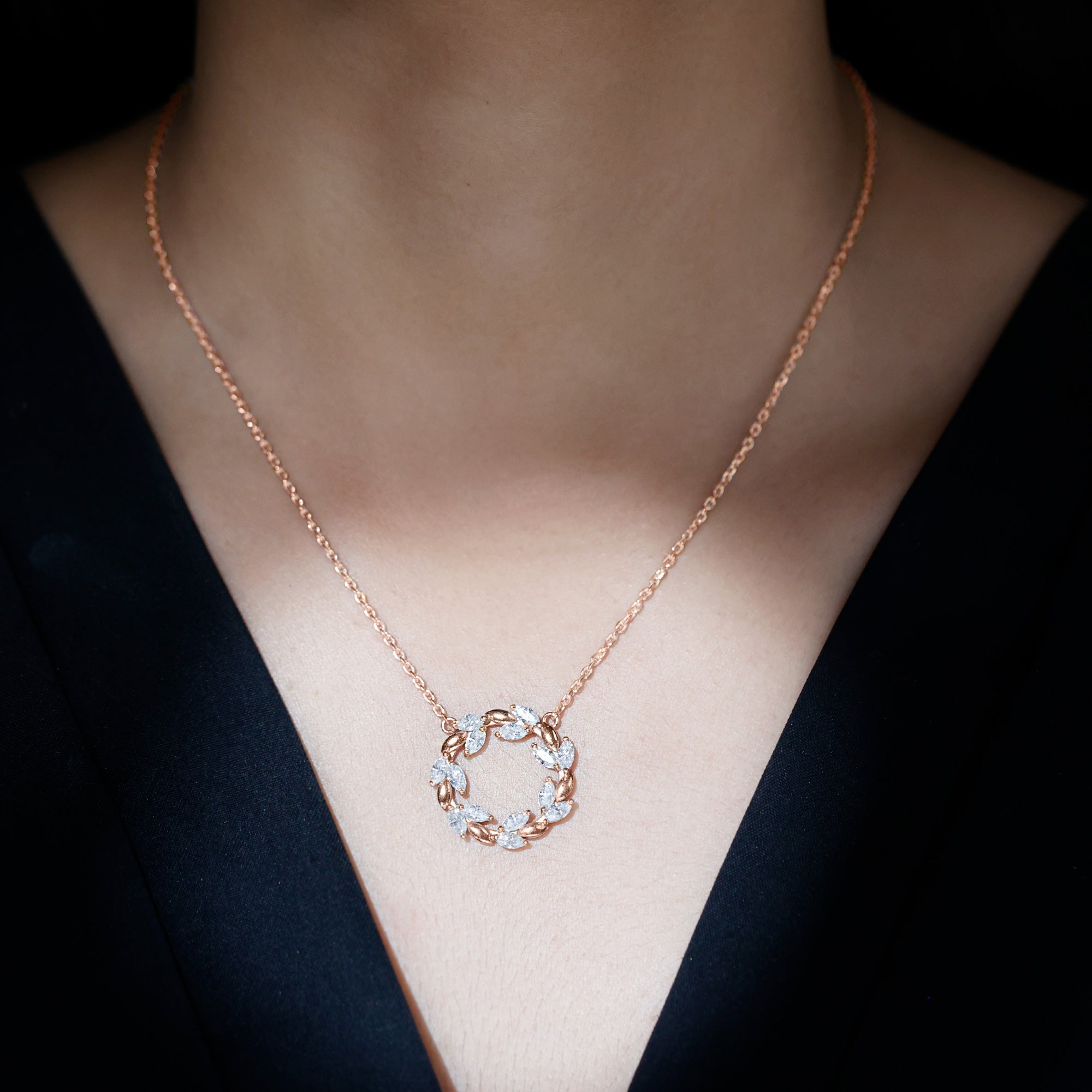 Sparkanite Jewels-Nature Inspired Marquise Moissanite Eternity Necklace