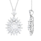 Sparkanite Jewels-Designer Moissanite Flower Inspired Cluster Pendant Necklace