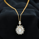 Sparkanite Jewels-Designer Moissanite Flower Inspired Cluster Pendant Necklace