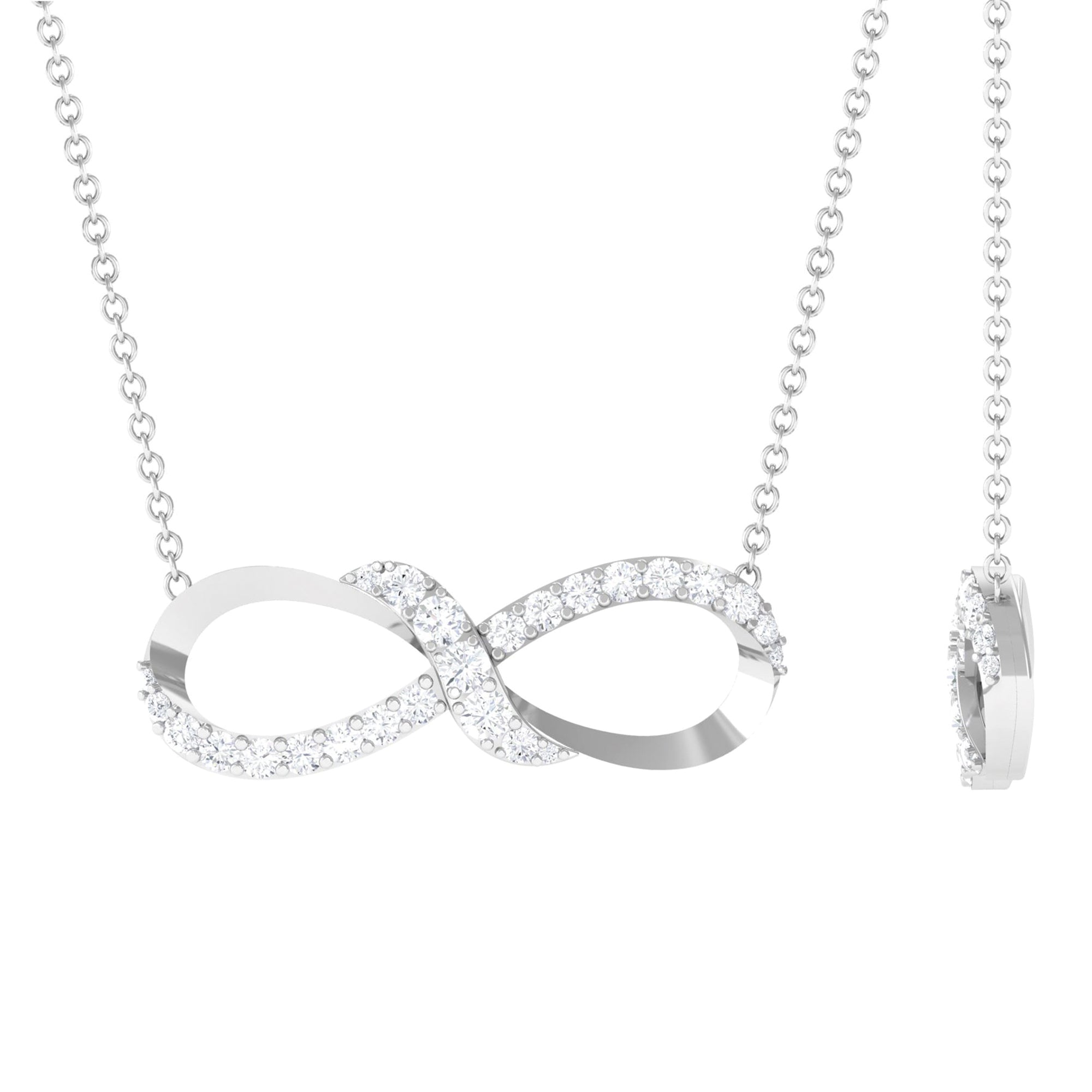 Sparkanite Jewels-Minimal Infinity Necklace with Certified Moissanite