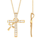 Sparkanite Jewels-Double Cross Pendant Necklace with Certified Moissanite