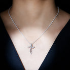 Sparkanite Jewels-Minimalist Cross Pendant Necklace with Moissanite