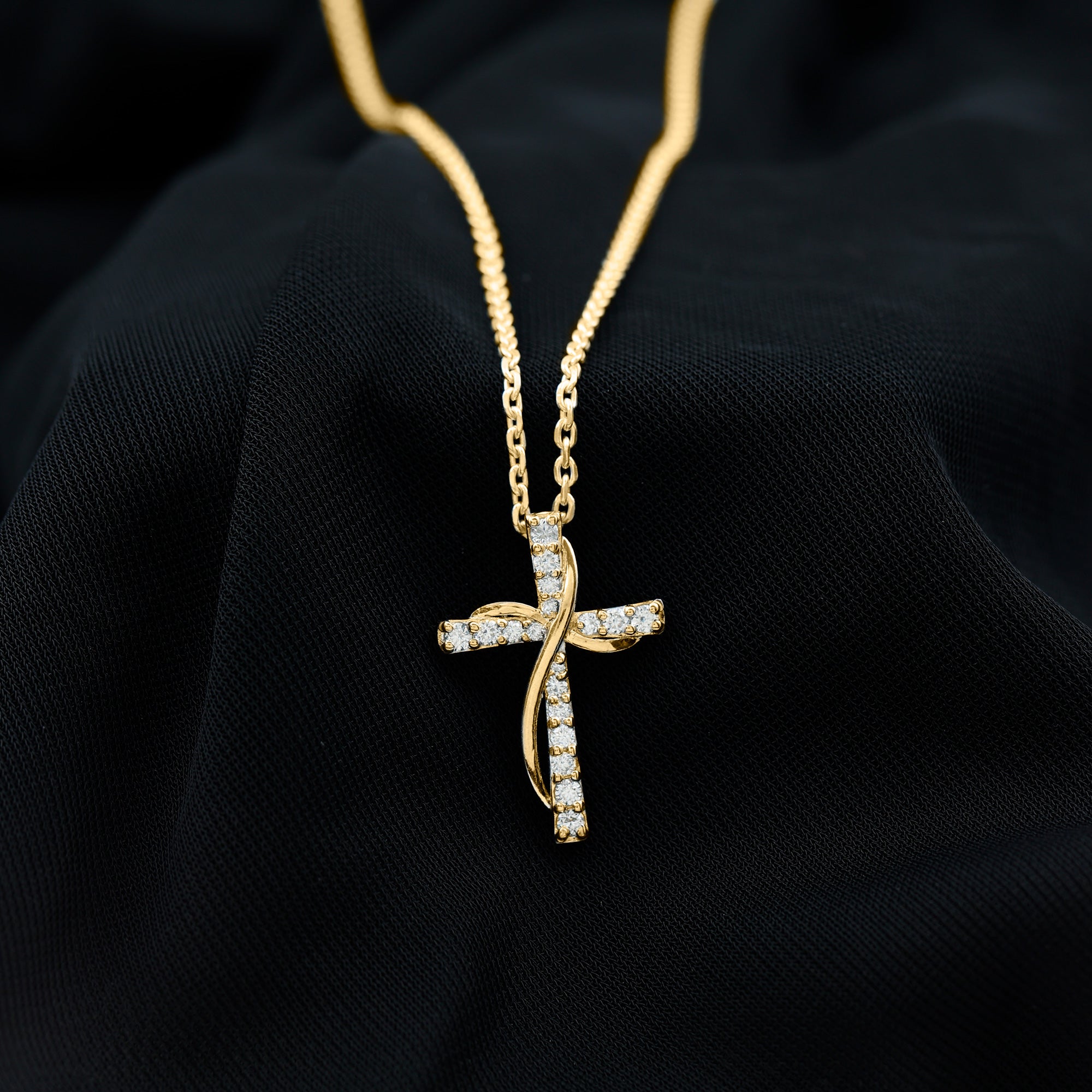 Sparkanite Jewels-Minimalist Cross Pendant Necklace with Moissanite