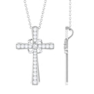 Sparkanite Jewels-Cross Pendant with Certified Moissanite