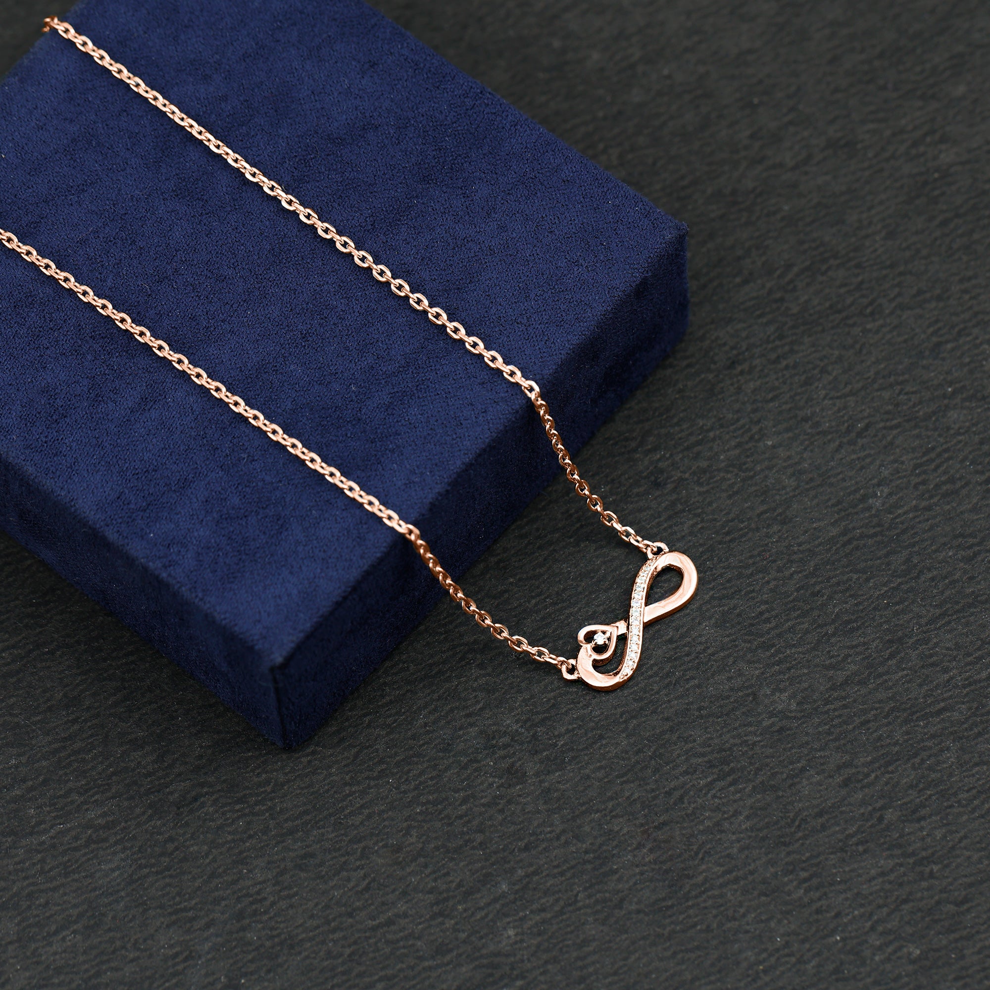 Sparkanite Jewels-Minimal Infinity Heart Necklace with Certified Moissanite