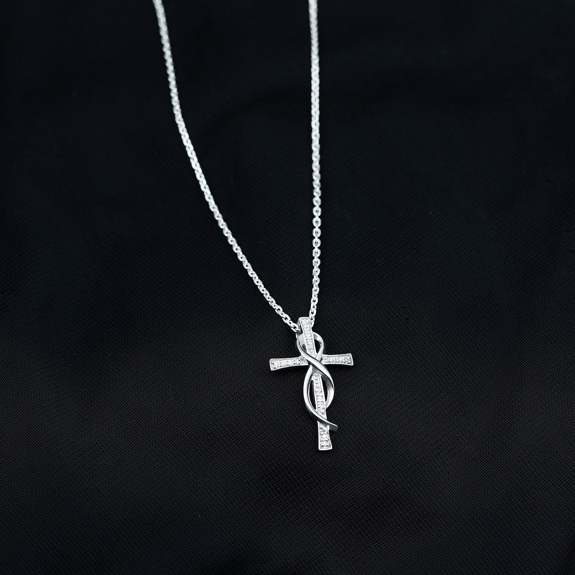 Sparkanite Jewels-Certified Moissanite Infinity Cross Pendant