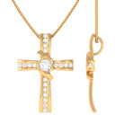 Sparkanite Jewels-Cross Pendant Necklace with Moissanite