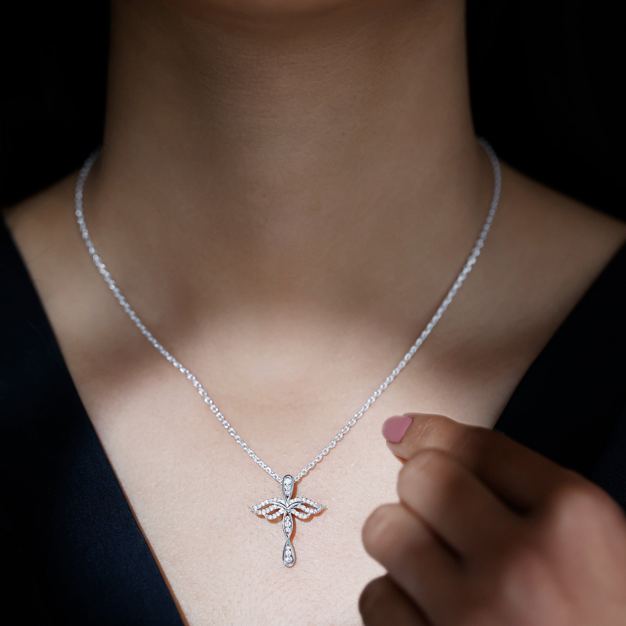 Sparkanite Jewels-Certified Moissanite Cross Pendant Necklace