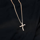 Sparkanite Jewels-Minimal Cross Pendant Necklace with Moissanite