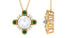 Sparkanite Jewels-Vintage Inspired Pendant with Moissanite and Lab Grown Emerald