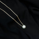 Sparkanite Jewels-Moissanite Vintage Style Pendant Necklace with Lab Created Emerald