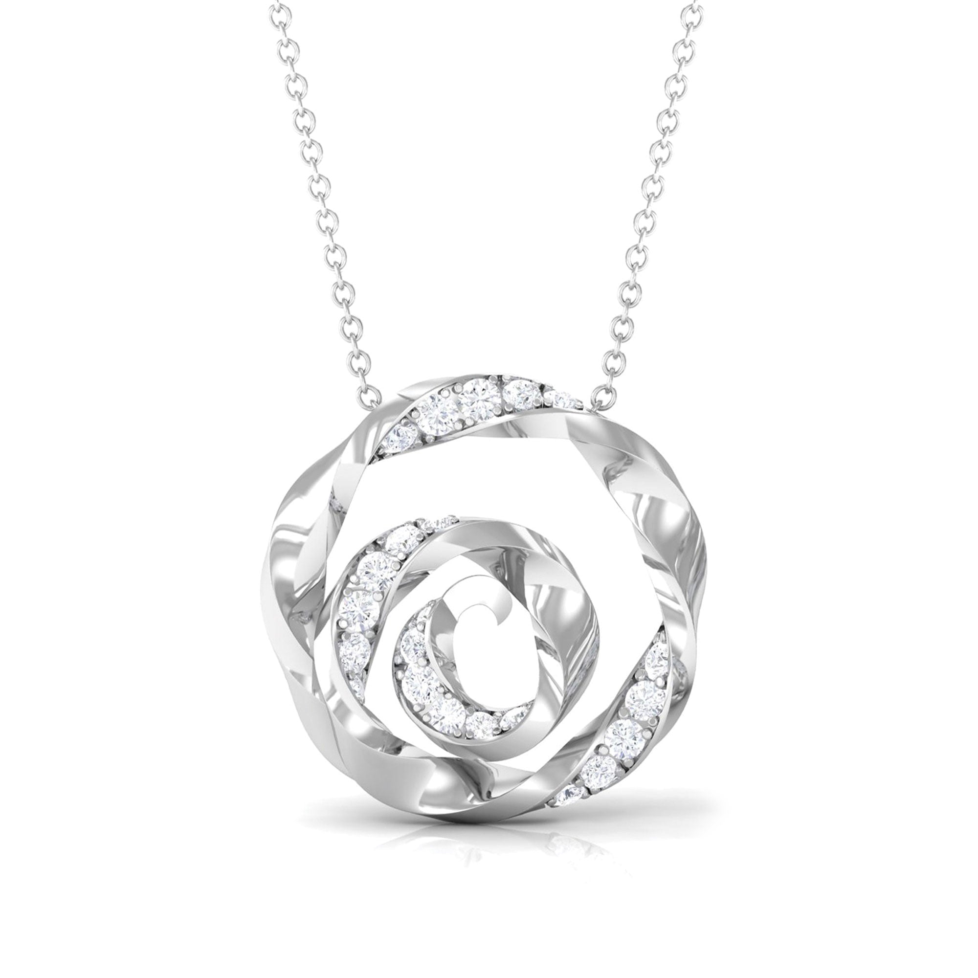 Sparkanite Jewels-Minimal Moissanite Floral Swirl Necklace