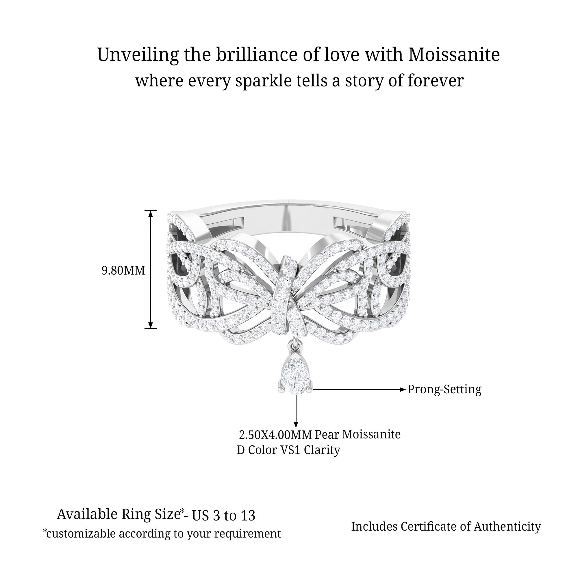 Sparkanite Jewels-Designer Moissanite Infinity Engagement Ring