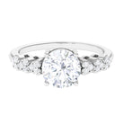 Certified Moissanite Solitaire Promise Ring D-VS1 8 MM - Sparkanite Jewels