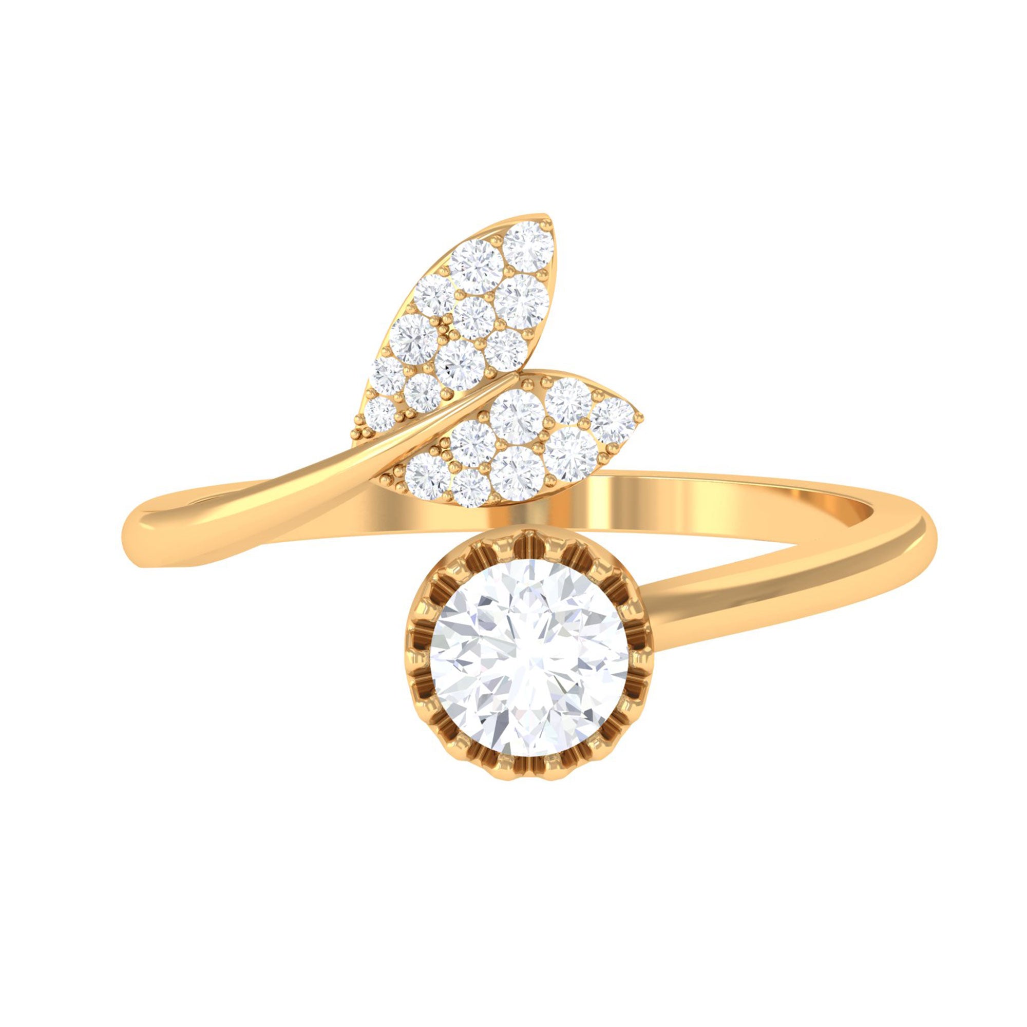 Sparkanite Jewels-Round Moissanite Mermaid Tail Wrap Ring