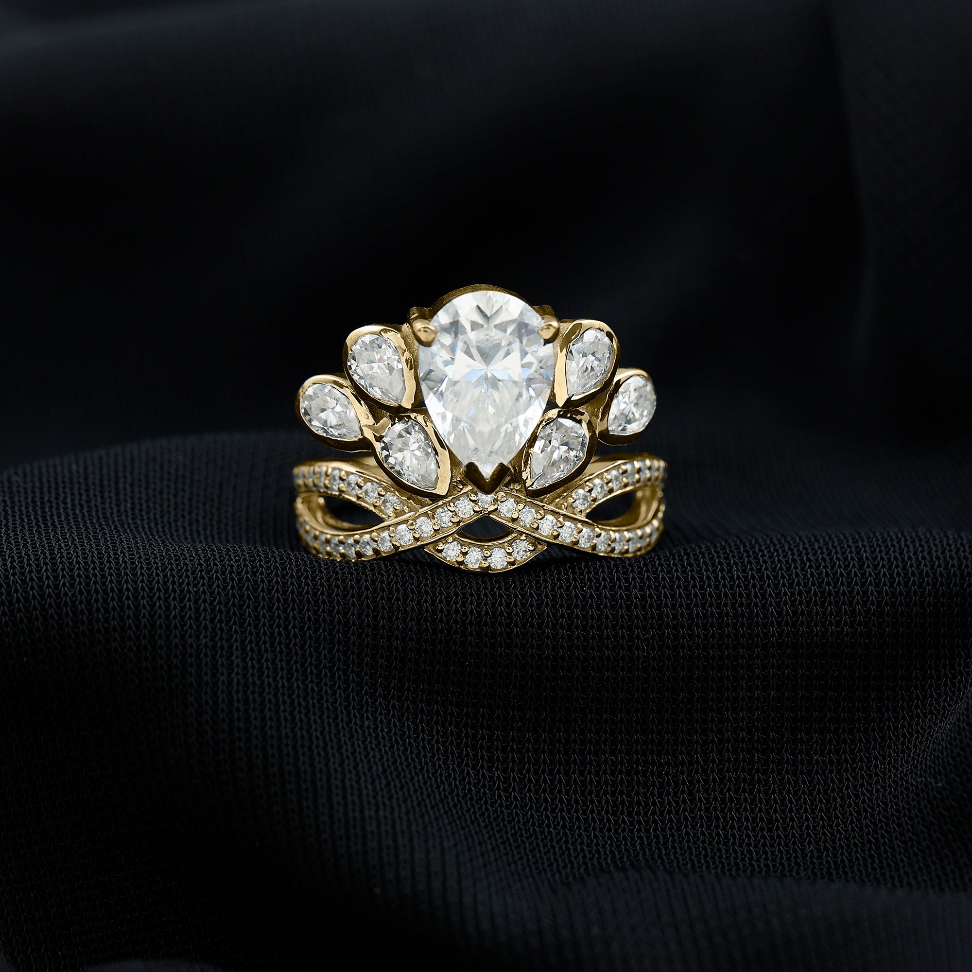 Sparkanite Jewels-Crown Style Moissanite Engagement Ring