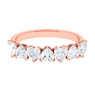 Sparkanite Jewels-Heart Shape Moissanite Half Eternity Band Ring