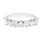 Sparkanite Jewels-Heart Shape Moissanite Half Eternity Band Ring