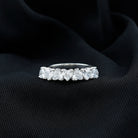 Sparkanite Jewels-Heart Shape Moissanite Half Eternity Band Ring