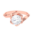 Sparkanite Jewels-Floral Inspired Moissanite Solitaire Bypass Engagement Ring