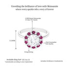 Sparkanite Jewels-Moissanite and Pink Tourmaline Cocktail Halo Engagement Ring