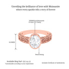 Sparkanite Jewels-Oval Shape Solitaire Moissanite Filigree Engagement Ring