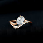 Sparkanite Jewels-Oval Shape Solitaire Moissanite Curved Engagement Ring